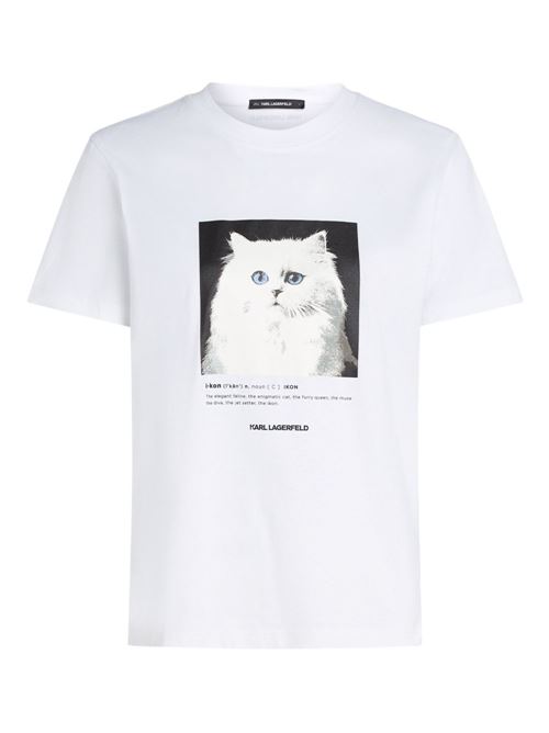 T-shirt donna manica corta con stampa Karl Lagerfeld | B1W17019100